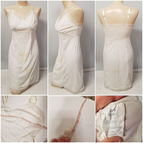 Dress Slip petite 34 cream or off white *lots of markers - Picture 1 of 7